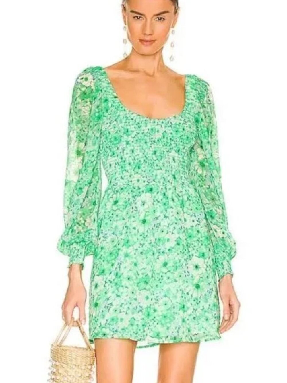 BB Dakota by Steve Madden Green Floral Mini Dress